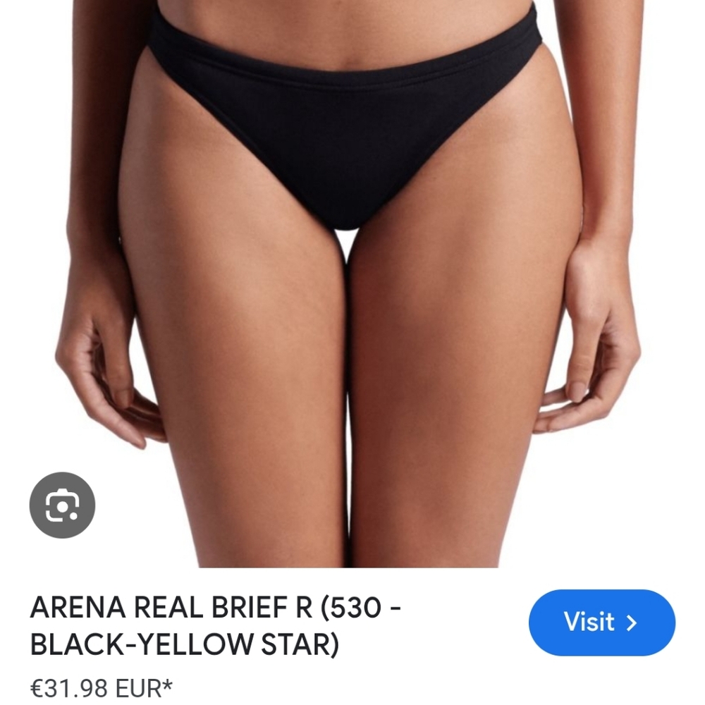 Arena Training Real Brief MaxLife Bikini Bottom Women's Large Black Yellow Star - Picture 4 of 12